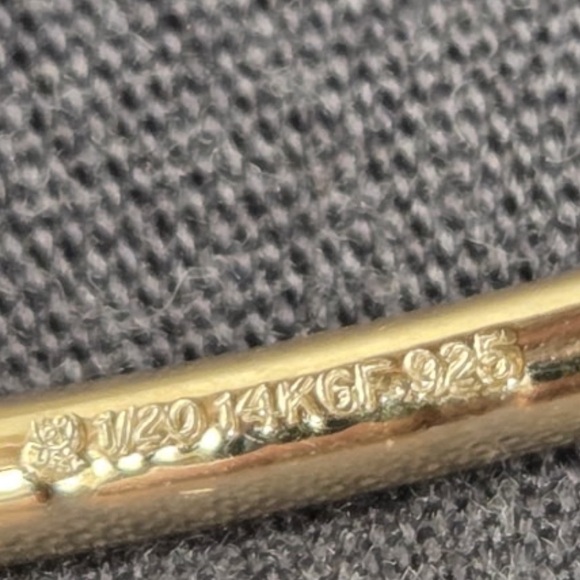 Le Stage 14k gold and sterling silver bracelet bangle - Picture 5 of 5